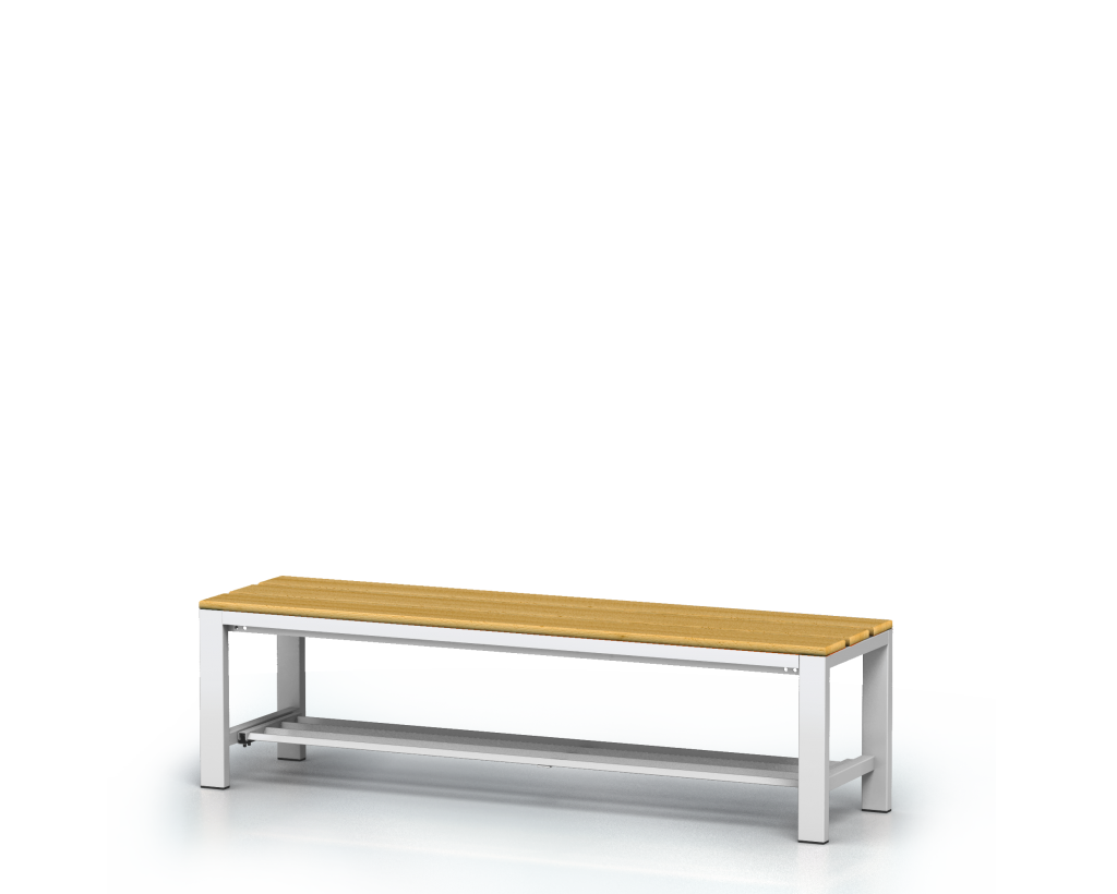 Benches with beech sticks -  with a reclining grate 420 x 1500 x 400